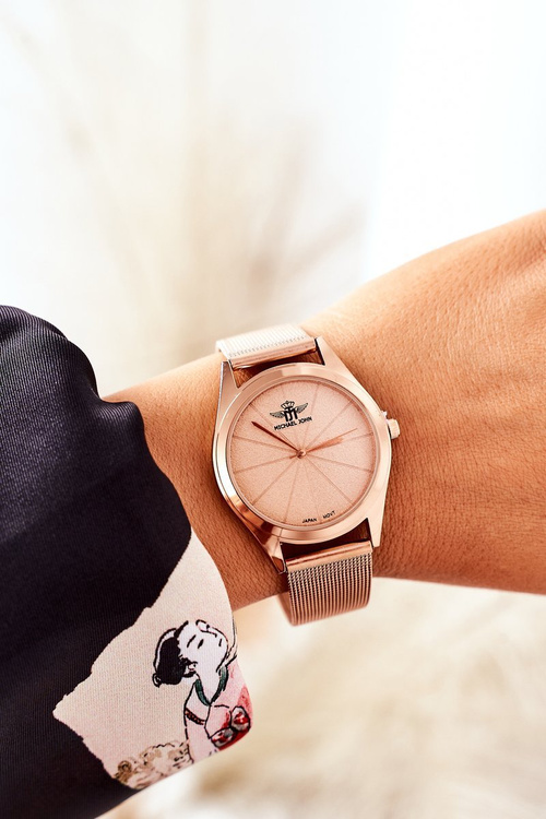 Sieťový náramok hodinky Michael John Pink Gold
