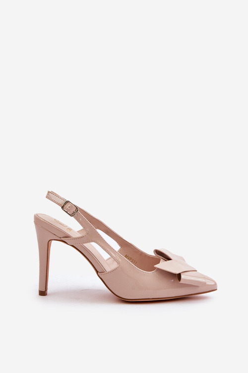 Lakovane Lodičky S Odkrytou Pätou Béžové Auroravia