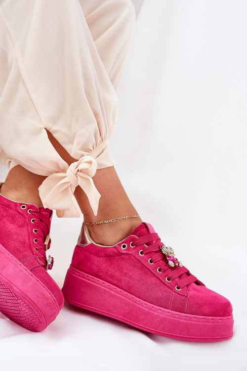 Dámske sneakersy na platforme s medvedíkom Fuchsie Vailina