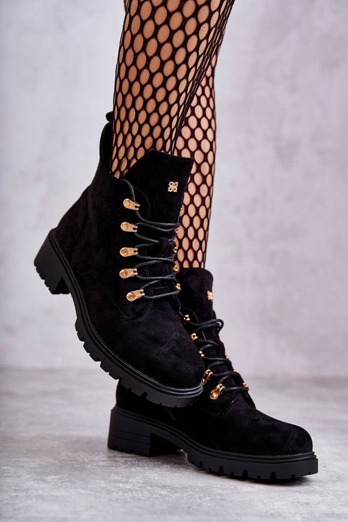 Klasické dámské semišové boty Černé Telma