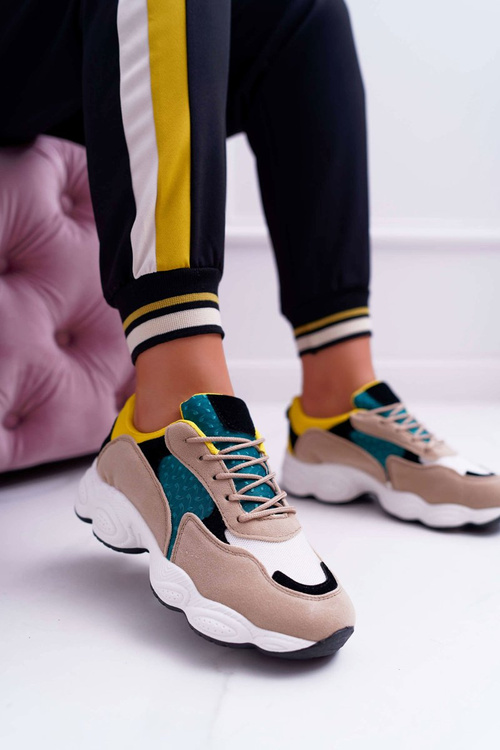 Dámská semišová Sportovní Obuv zeleno-žluté Lollipop