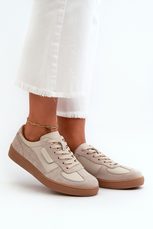 Dámske kožené tenisky sivé Vinceza 7333