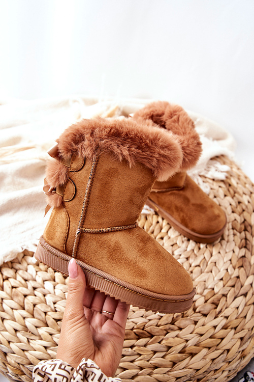 Izolované topánky pre deti s lukmi snehové topánky khaki funky