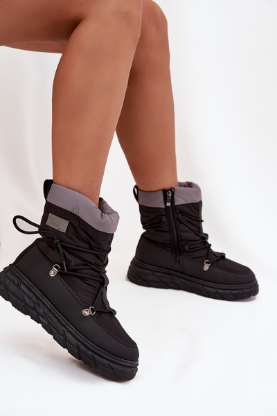 Dámské zimní boty na zip Lee Cooper LCJ-25-44-3930 Černé