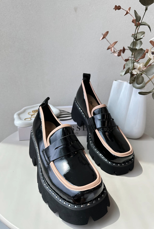 Kožené dámské mokasíny D&A MR870-32 černé