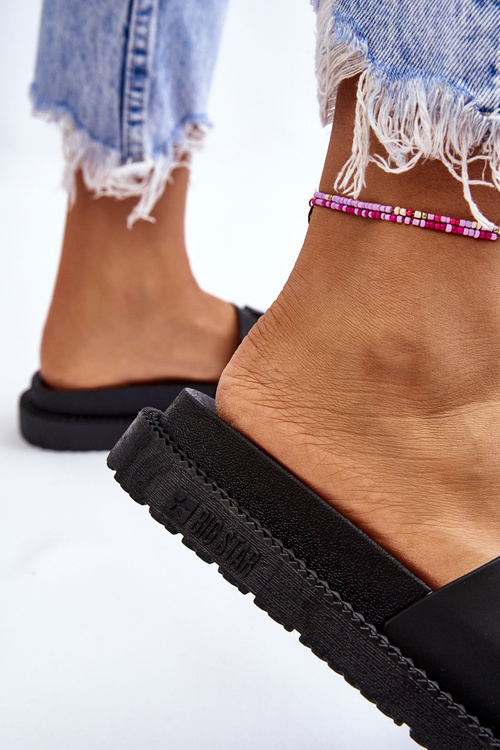 Dámska veľká hviezda LL274429 Čierne papuče