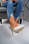 Dámské Lodičky Na Jehlovém Podpatku Béžové Flop