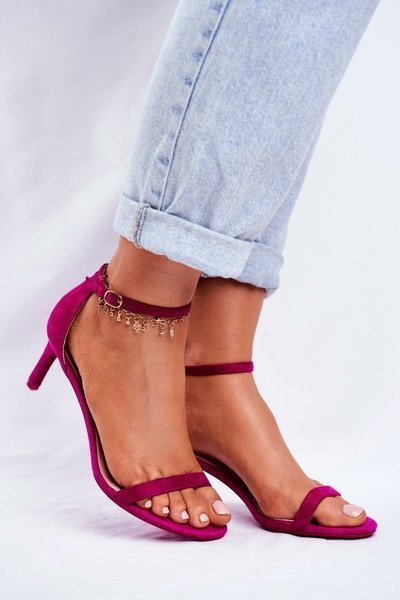 Dámske sandále na vysokej päte klasickej Fuksia Mintore