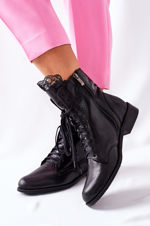 Dámske kožené topánky izolované Nicole Black 2193