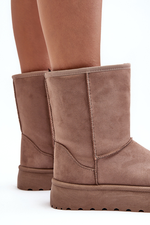 Dámske snehové topánky izolované tmavou kožušinou Abrams