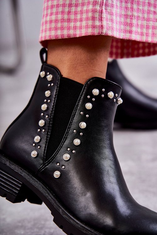 Kožené nazouváky Černá Ferra