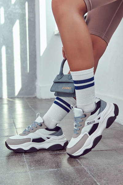 Dámské Sneakers Sportovní Obuv Big Star JJ274580 Bílá a Modrá