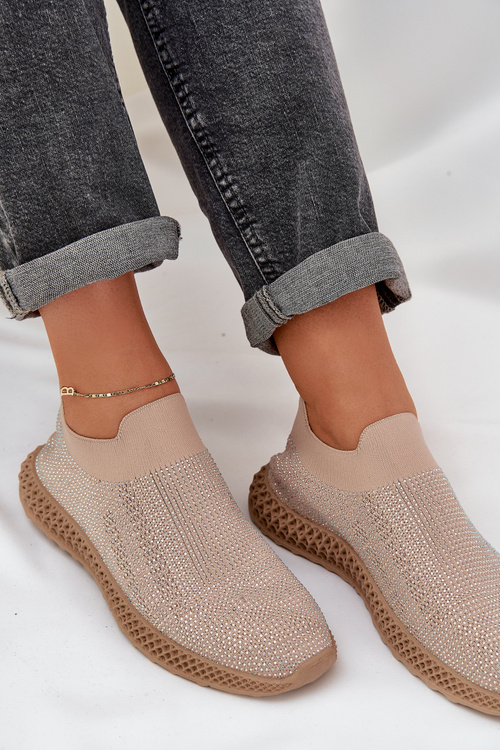 Dámske Slip-On Športové Topánky S Ozdobou D&A TW121 Béžové