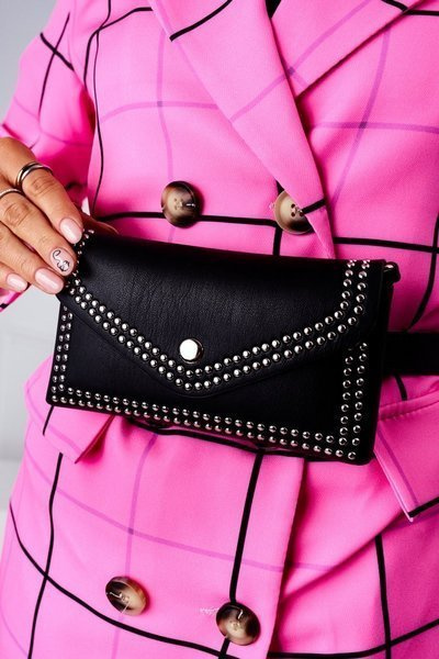 Malá Kabelka Ledvinka S Kamínky 2v1 Bruno Rossi Černá