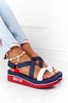 Veľká hviezda HH274A084 Navy Blue Wedge Sandals