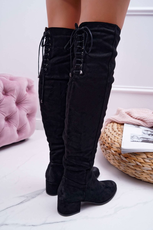 Black Dámske izolované topánky Suede Barski 98-7