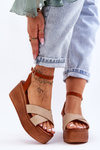 Dámske pohodlné sandále Brown-Beige Sandals Laurie