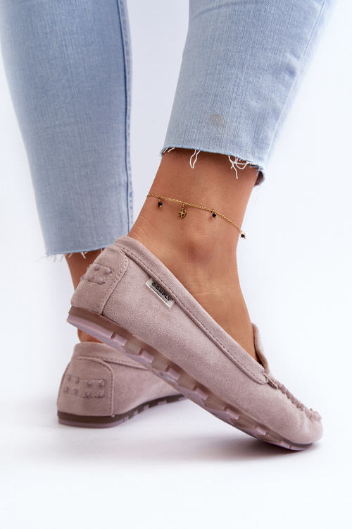 Dámske mokasíny z fialového ekologického semišu Amrutia