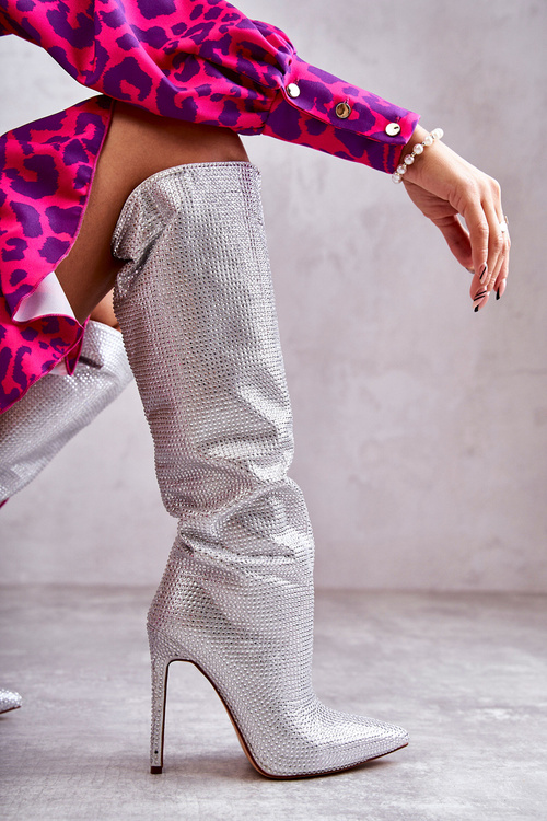 Módne topánky na špendlíku so zirkónmi strieborná lovisa