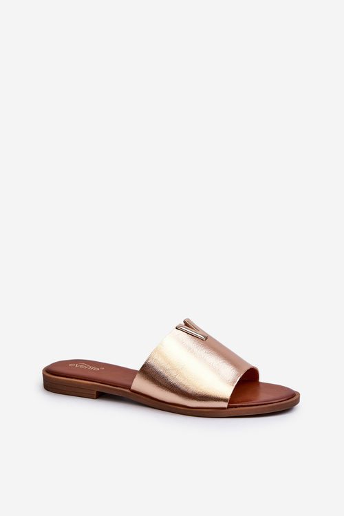 Dámske sandále z eko-kože na plochej podrážke zlaté Maliha