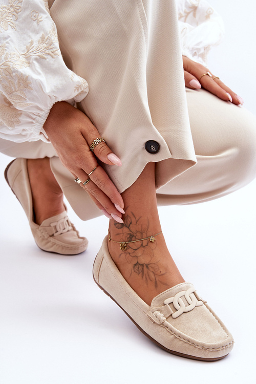 Dámské módní semišové mokasíny Bežové Rabell