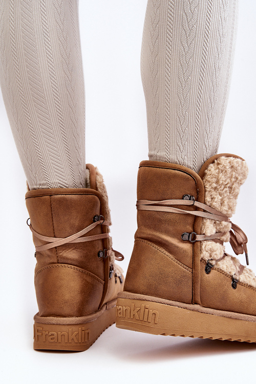 Voděodolné sněhule na platformě veganské D.Franklin DFSH370004 Hnědé