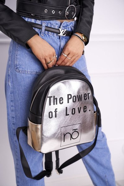 Klasický Dámský Batoh černo stříbrný NBAG-I1990-CM20