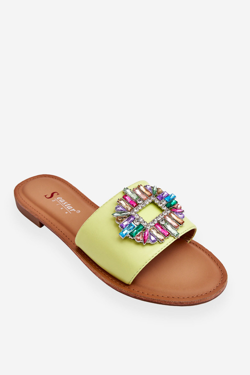 Dámske módne flip -flops so zelenou dekoráciou Halsey