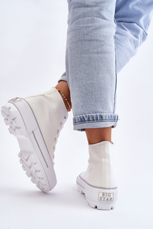 Tenisky s vysokým materiálom na bielej platforme Big Star LL274156