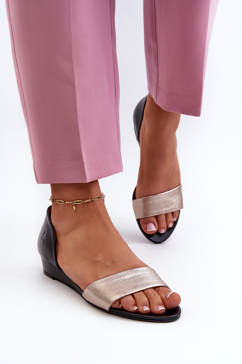 Maciejka kožené sandále 1971-65 čierna