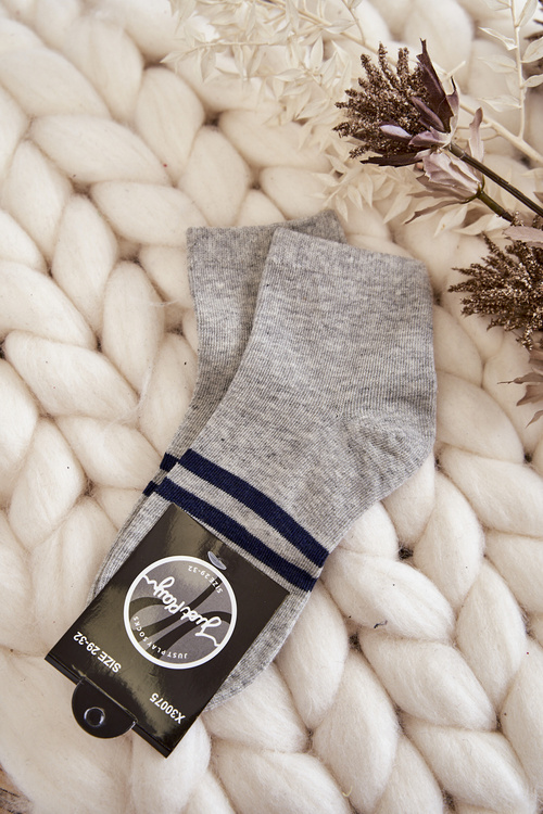 Ponožky pre mládež sivé kocky