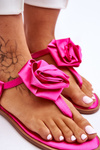 Dámske flip -flop sandále s materiálnym ružovým karizmom fuchsia