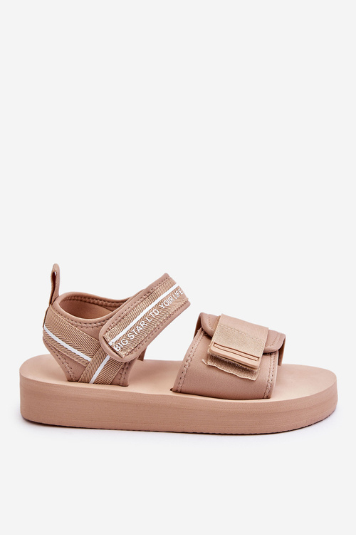 Dámské sandály na suchý zip Big Star LL274787 Béžove