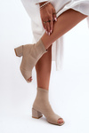 Zazoo 2876 Dámske topánky na vysokom opätku s otvorenými špičkami Beige