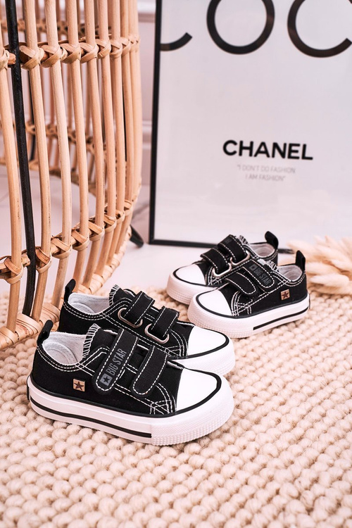 Veľká hviezda HH374200 Čierne tenisky suchého zipsu