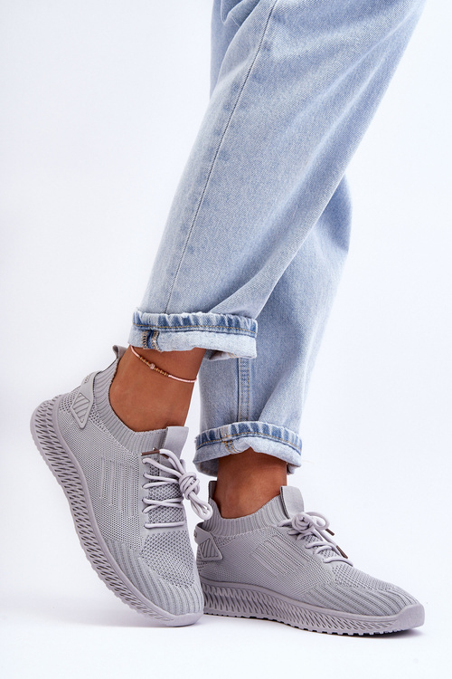 Dámsky posuvný materiál športový topánky, sivé, všimnite si