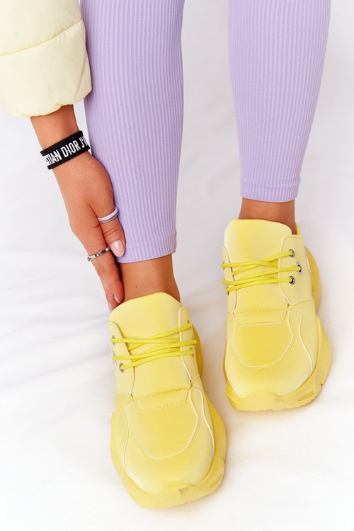Dámské Sneakersy Na Velké Podrážce Žluté Bubbly