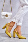 lodičky na vysokém podpatku se špičatou špičkou Žlutá Alanza