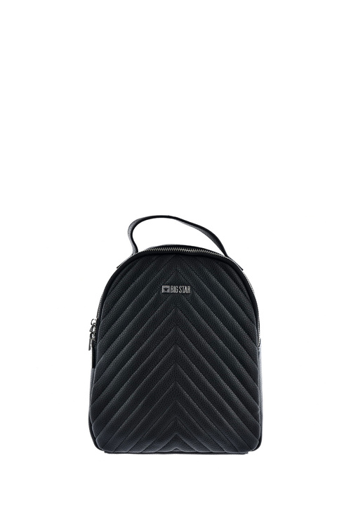 Prešívaná koža batoh veľká hviezda KK574059 čierna