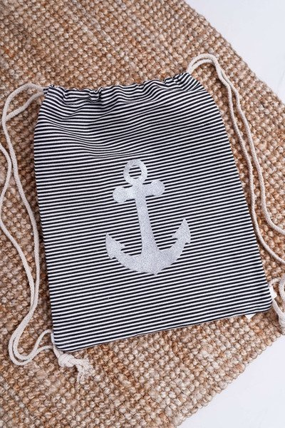 Dámská kabelka Námořník černá Plážová taška