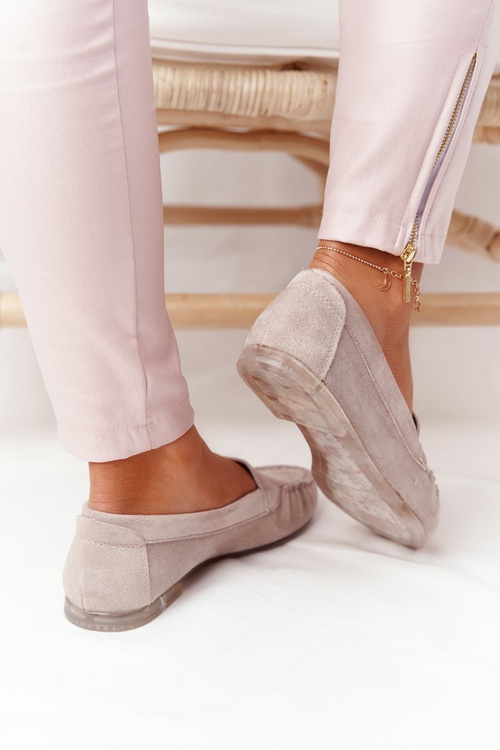 Sergio Leone Mk722 Béžové semišové mokasíry