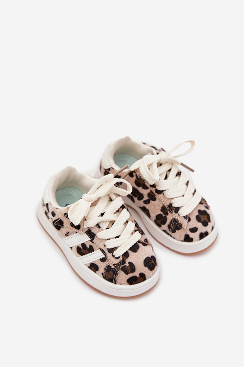 Športové Topánky Sneakers Deti Leopard Béžové Amelle