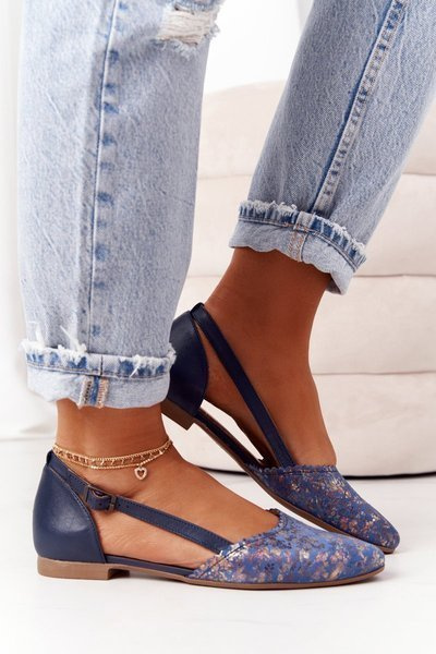 Dámské Kožené Baleríny Maciejka 4972A-17 Tmavě Modré