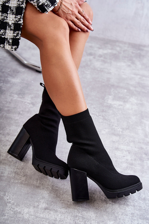 Dámsky čierny louve materiálový topánky