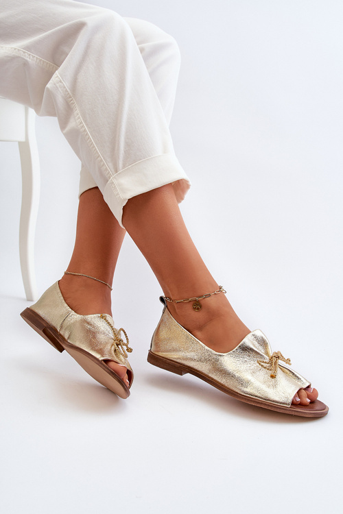 Kožené Dámské Baleríny Nicole 2660/064 Zlato