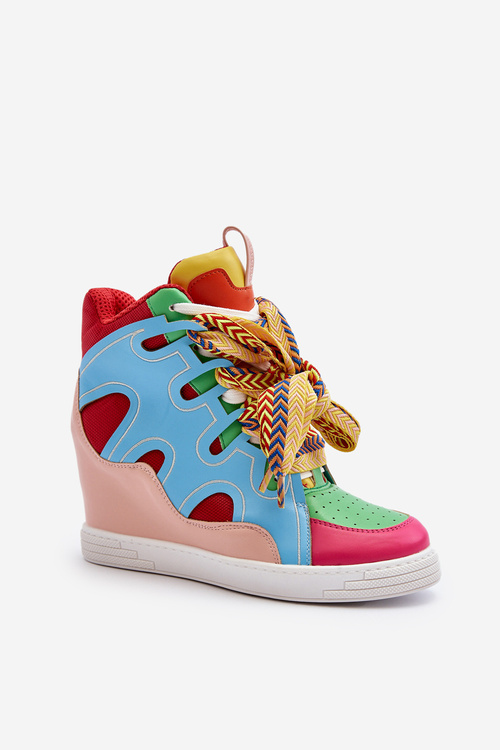 Dámské tenisky na podpatku multikolor leopard