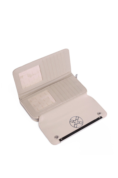 Veľká dámska kožená béžová peňaženka Elisie