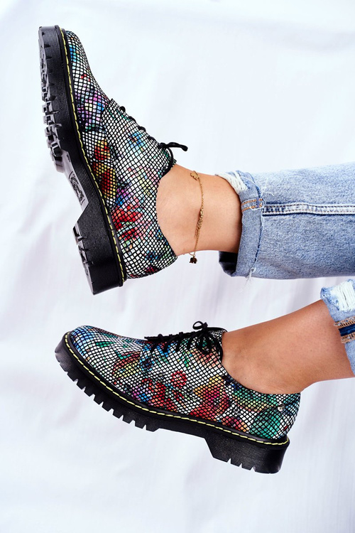 Dámské Boty Oxfords kvety Kůže Maciejka 04087-43