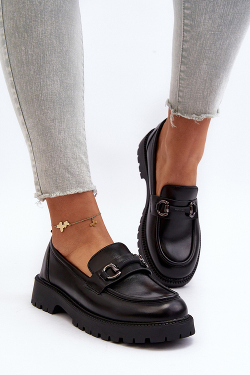 Dámské mokasíny z ekokože černé Ledda