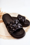 Dámska kožená kožená čierna Ravella Flip Flops